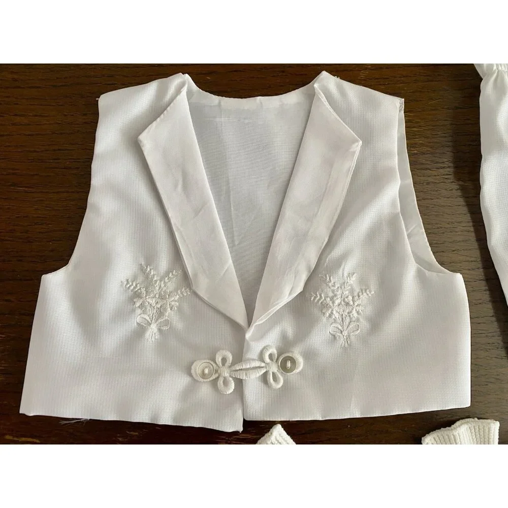 Phyllis‎ Baby Wear Infant Boys Christening Set Vest Romper Hat Vintage